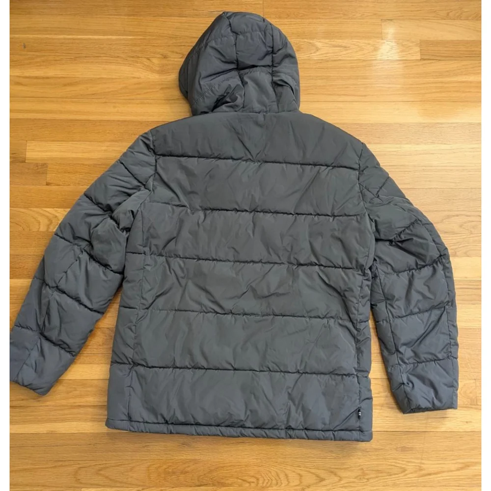 Nautica Grey Quilted Hooded Puffer Jacket Large